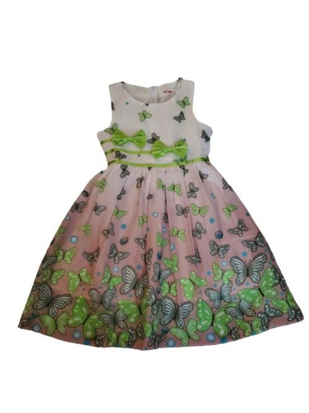Sunny Fashion Girls Butterfly Green Double Bow Tie Summer Beach Sundress Sz 7/8 - Picture 6 of 16